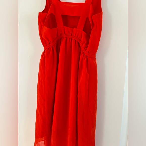 Silence + noise orange red midi dress. Size XS. - Picture 3 of 5